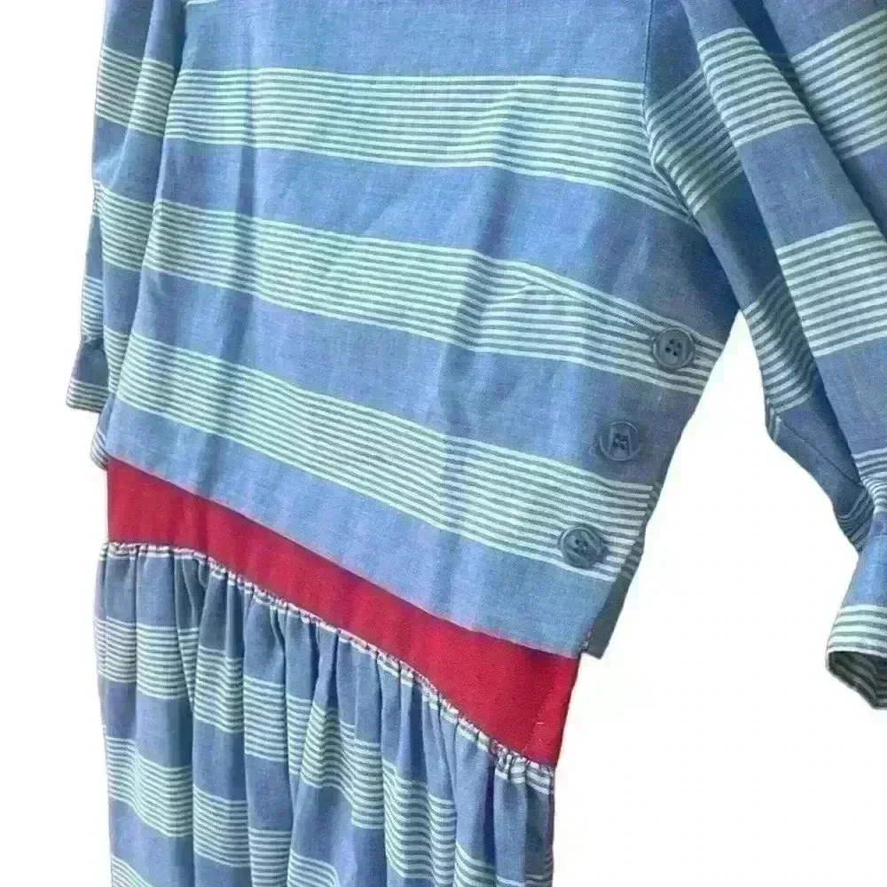 Vintage chambray 1960s school dress - Picture 3 of 6